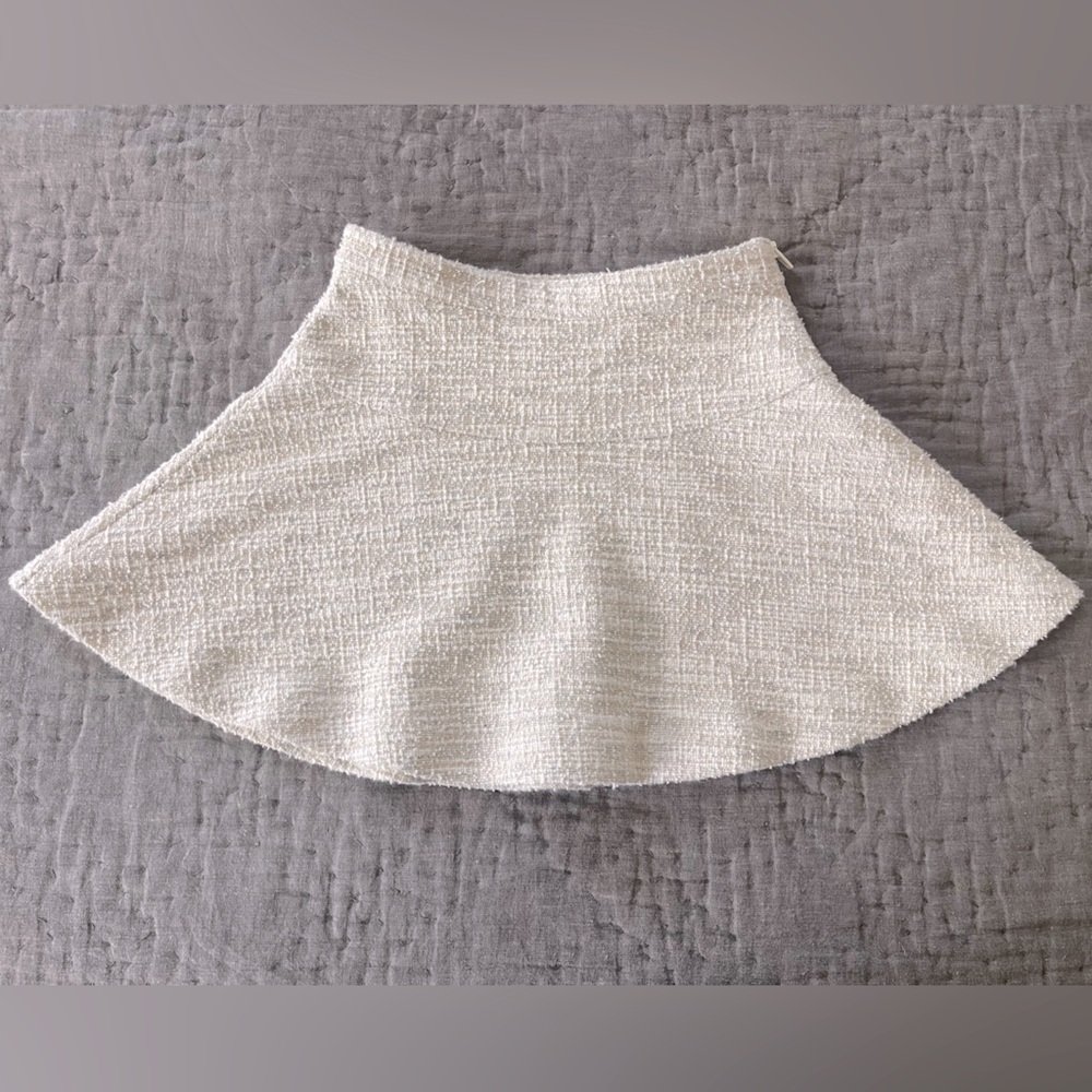 J. Crew CrewCuts Factory Girls’ Oatmeal Boucle Textured Circle Skater Skirt sz 5